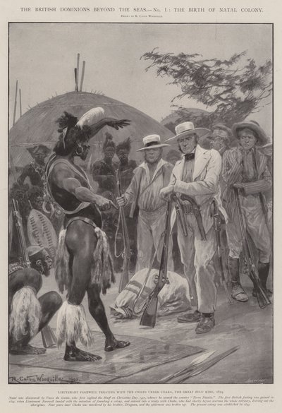 De Britse Gebieden overzee, de Geboorte van de Natal Kolonie door Richard Caton Woodville junior